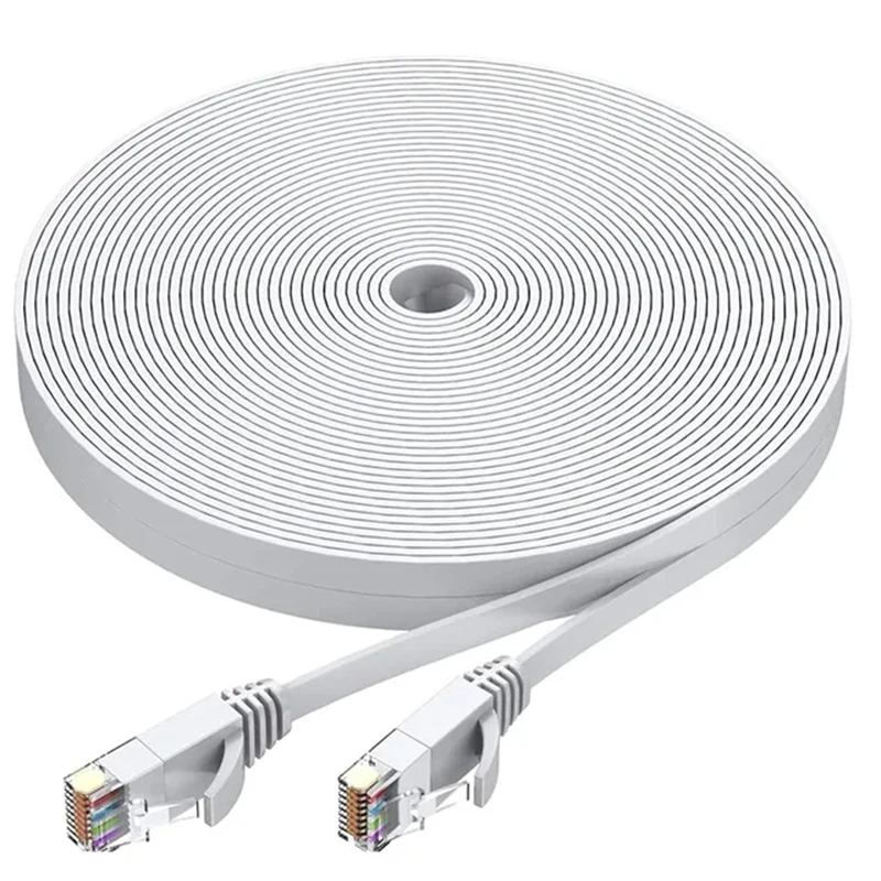 Cat 6 Ethernet Cable LAN Network Cord,Internet, Network Cable - Supports Cat6 Network Standar Gigabit high-speed Network Cable: WHITE / 25m