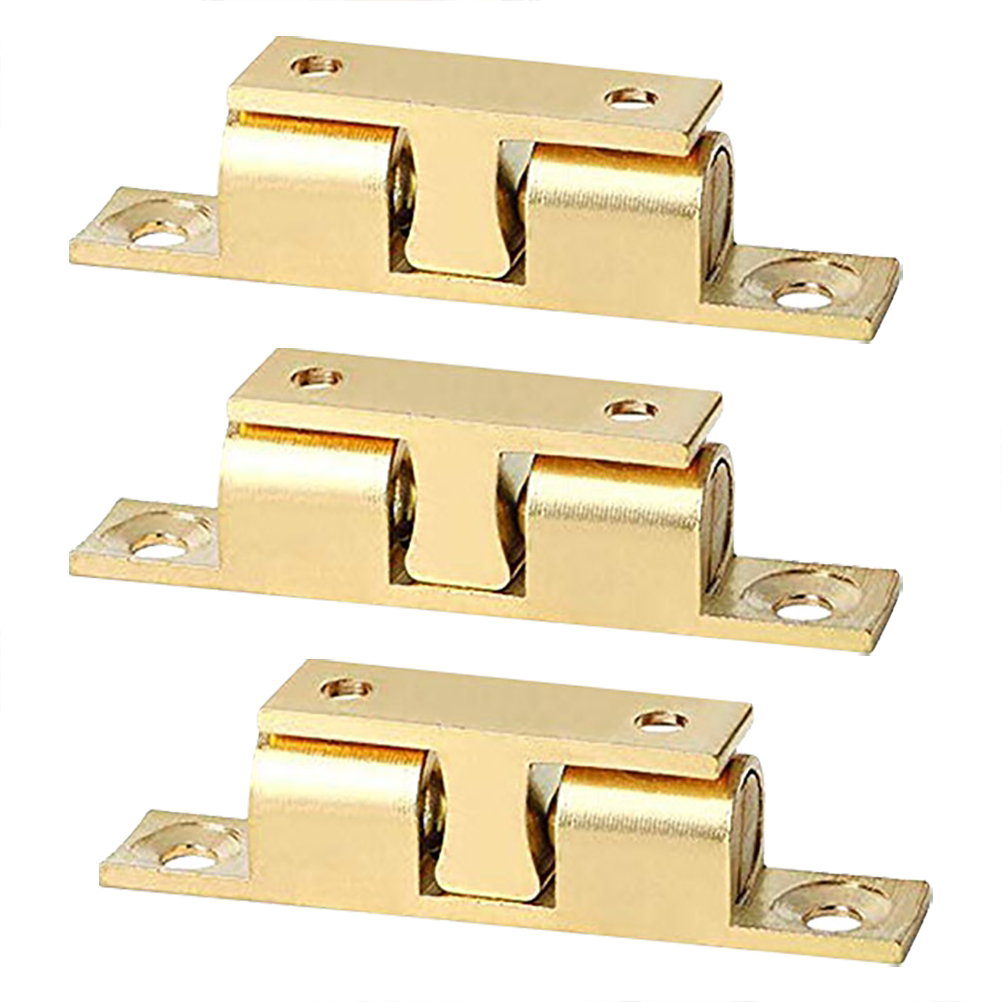 3pcs Double Door Catches Closet Latches Tension Roller Catch