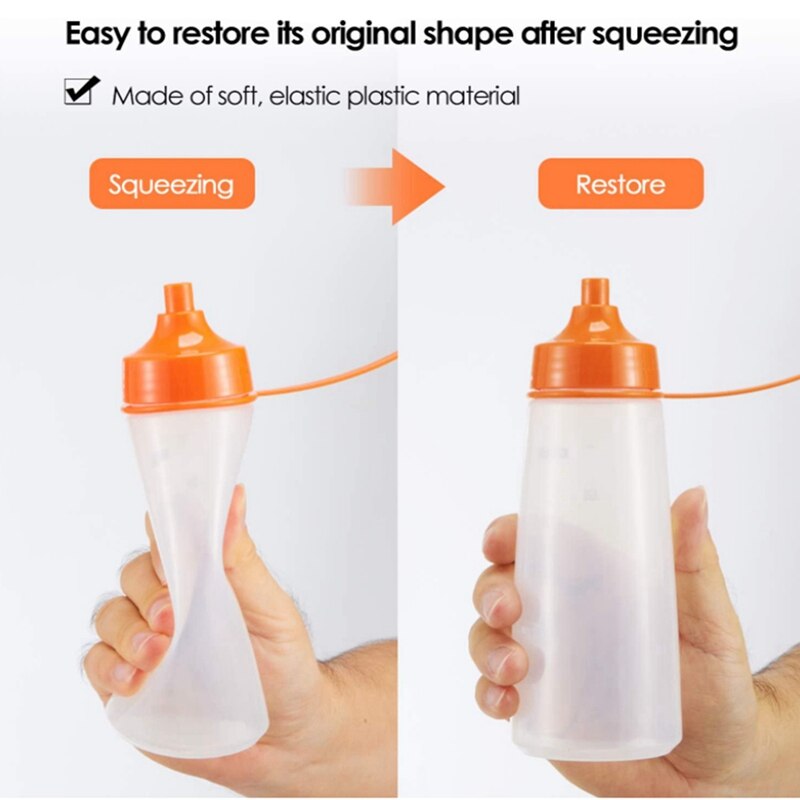 Bouteille de compression de Sauce de bouteille de compression d'assaisonnement, pour le distributeur de nourriture de récipient de vinaigrette de sirop (petite bouche, 6 onces)