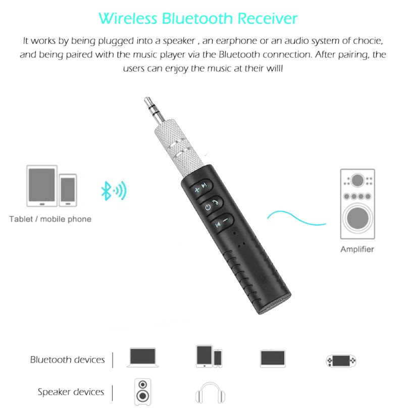 Kebidumei Bluetooth Ontvanger Dongles Voor Iphone X Xs Max Adapter Aux 3.5 Mm Koptelefoon Handsfree Call Music Geen Zender Auto kit