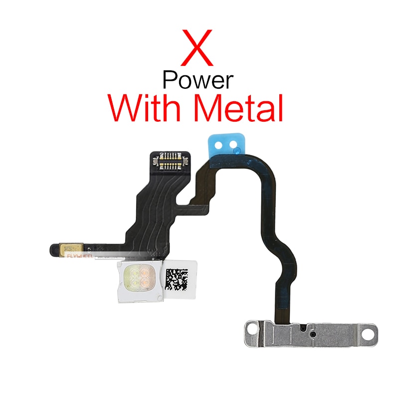 Power On Off Flex For iPhone 5S 6 6S 7 8 Plus X XR Xs Max 11 Pro Volume Up Down Side Button Key Ribbon Flex Cable With Metal