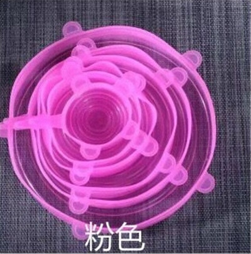 Couvercles réutilisables en Silicone extensibles, 6 pièces, bouchons frais, couvercle pour casserole, Pot, micro-ware, extensibles, couvercle magique: Kaki foncé