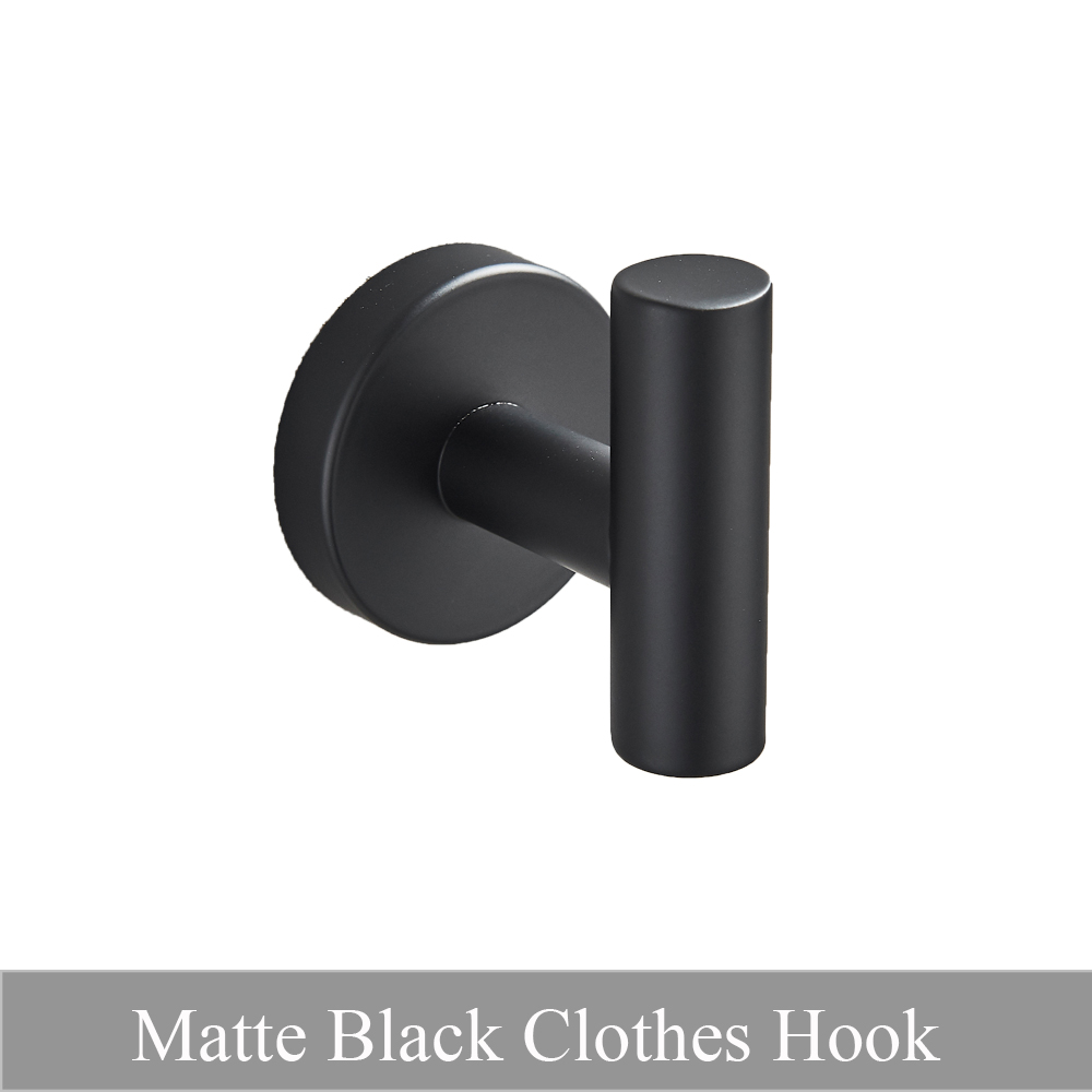 Badkamer Hardware Set Ronde Handdoek Bar Toiletpapier Houder Handdoek Ring Robe Haak Rvs Opknoping Rack Diy, Chroom/Zwart: Light Grey