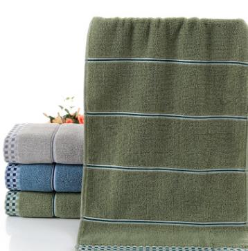 Bløde 100%  bomuldshåndklæder til voksne absorberende frotté luksus håndklæde ansigtshåndklæde voksne mænd kvinder plaid håndklæder 2 stk/sæt: Grøn