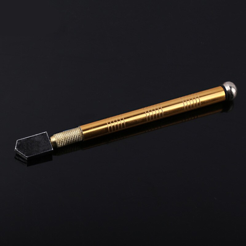 Glass Cutter non-slip metal handle Pencil Style Oil Feed Alloy Tip Cutting Tool diamond cutting head, steel blade cutting tool