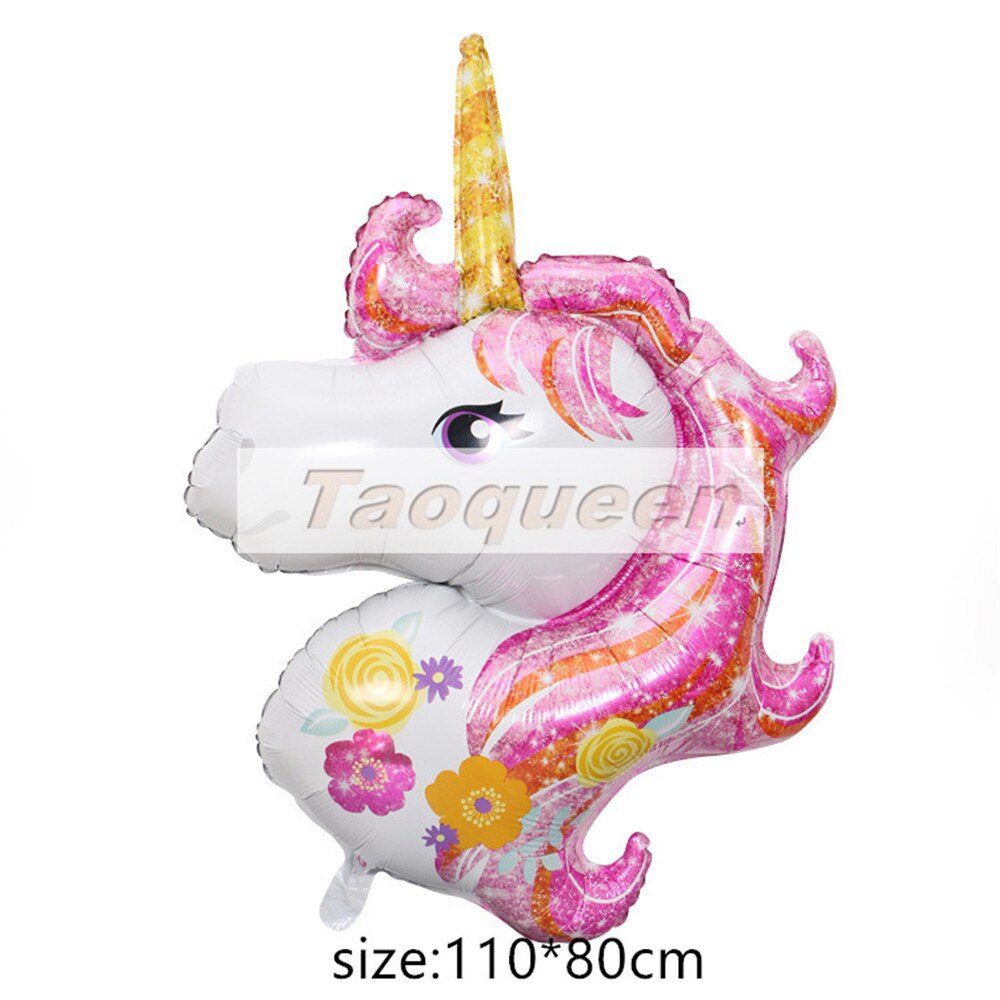 45-110cm Giant Unicorn Balloon Party Supplies Birthday Party Decorations Rainbow Balloons kids Foil Balloons cartoon hat: 4
