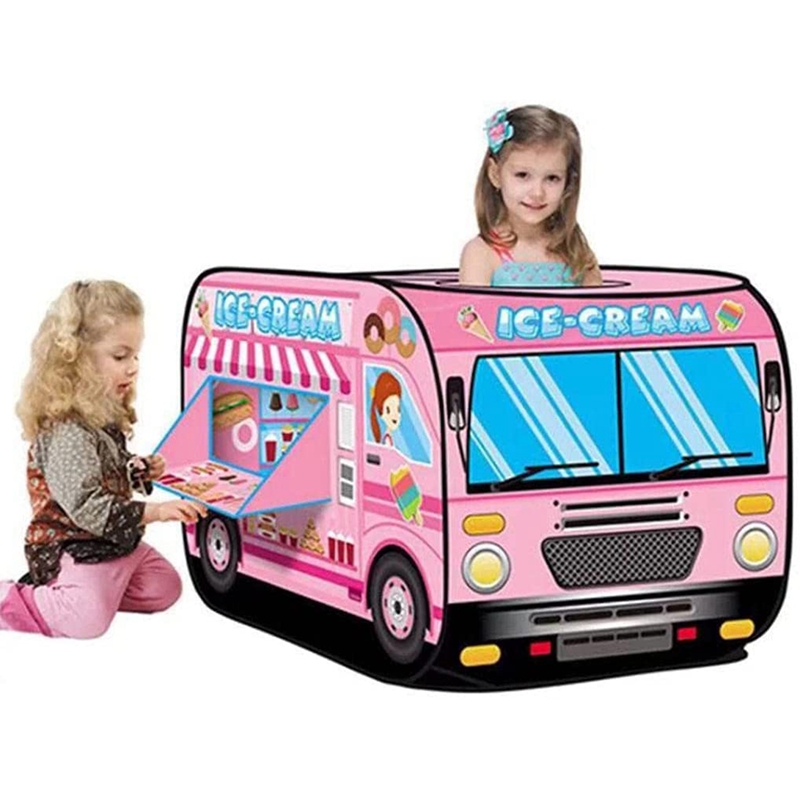 Tienda de juegos para niños, camión de helados, casa de juegos plegable para interiores y exteriores, para niños pequeños, niños y niñas