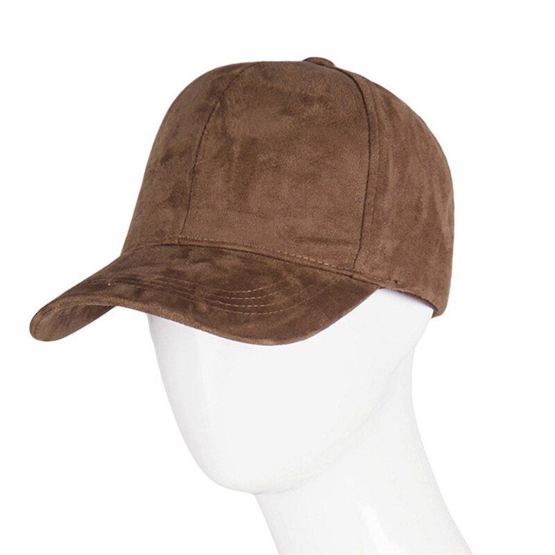 Damen Modische Baseball Cap Hip Hop Caps Damen Straße Kappe Wildleder Hüte Casual Einfarbig Baseball Kappe Für Damen: Brown