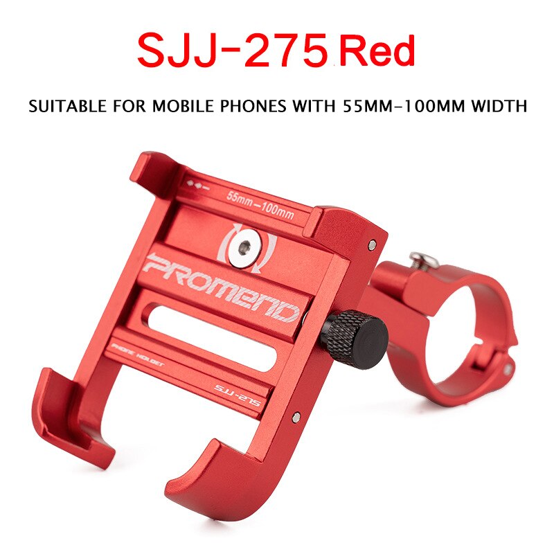 Promend 360 Graden Rotatie Fiets Telefoon Houder Aluminium Mountainbike Telefoon Houder Fietsen Telefoon Mount: SJJ275RED