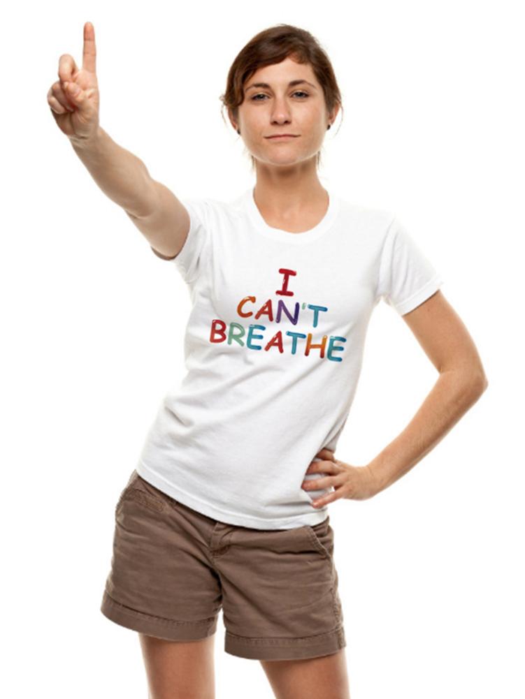 T-camicia da donna I potere non respirare T-camicia morbida e confortevole da frangia superiore chiamata per pace camicia nera per la vita