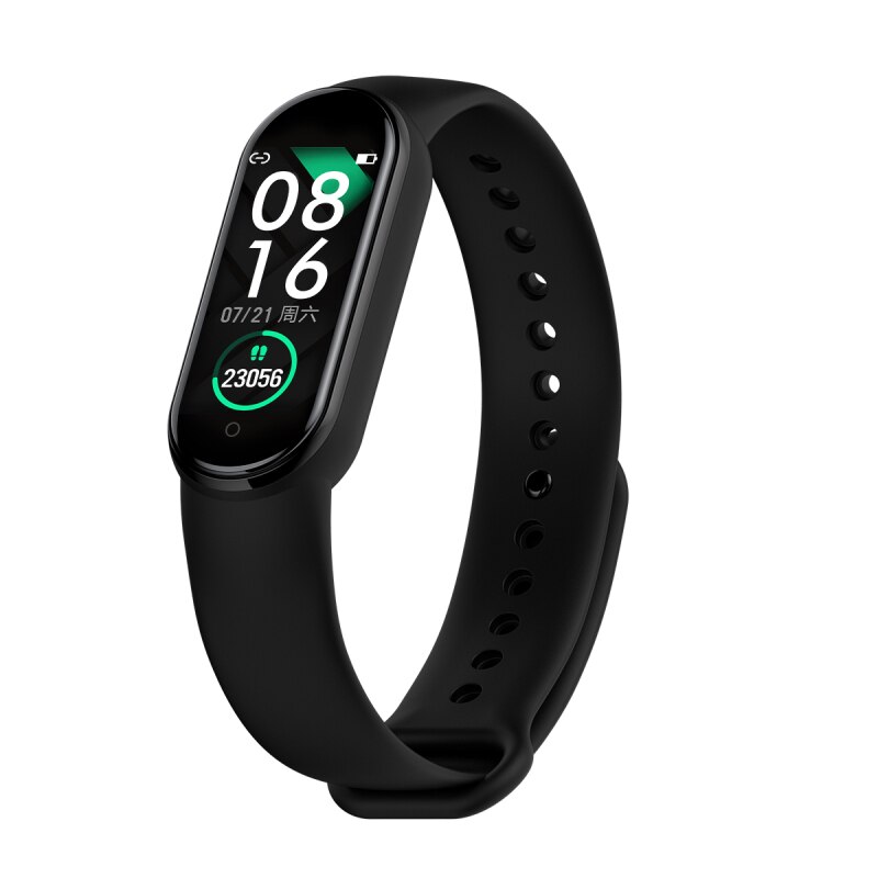 M5 smart watch de presión arterial, oxígeno en sangre ejercicio de seguimiento de contador de paso respirar IP67 pulsera inteligente: black