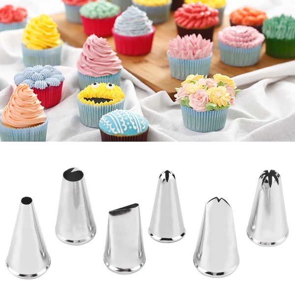 6pcs Cake cookies Decorating Gereedschap Naadloze Gebak Buis Tips Set