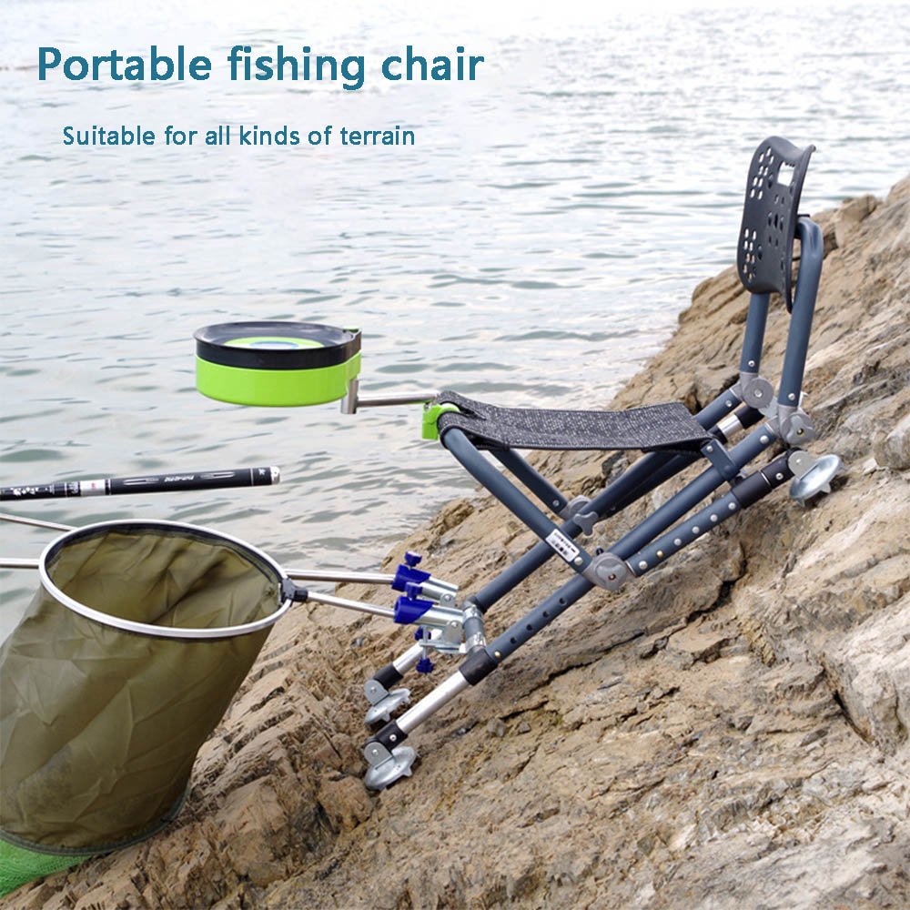 Sedia da pesca sedia da pesca in lega di alluminio resistente e multifunzionale per esterni set schienale regolabile reclinabile a quattro gambe