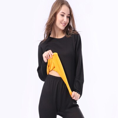Winter Lover Thermal Underwear For Women Men Warm thick Cashmere Black Long Johns Velvet Thick Second Thermal Set Female Skin