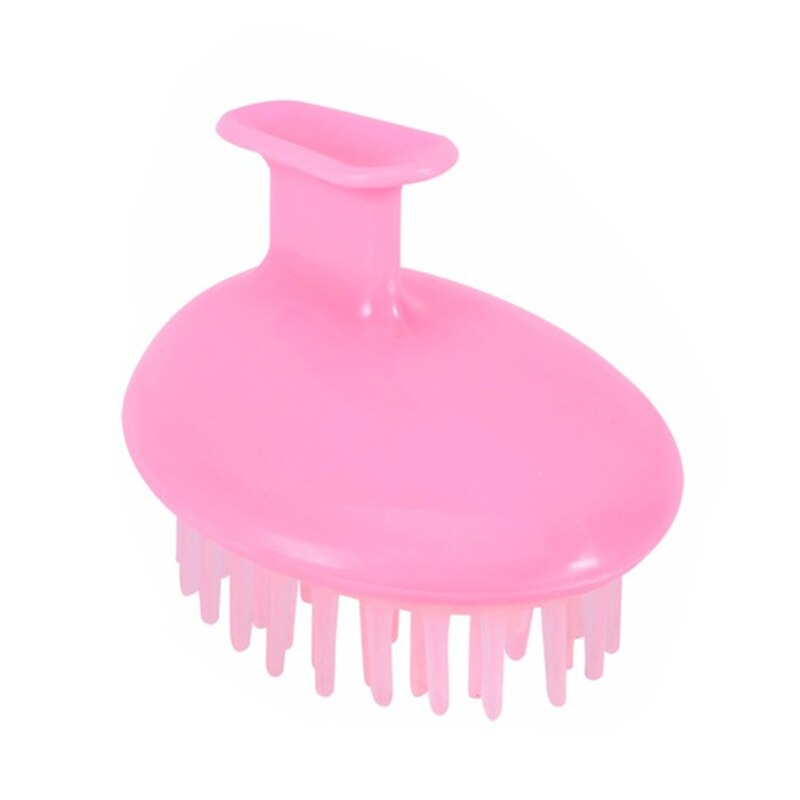 1pc cabeça portátil massageador escova de cabelo do couro cabeludo shampoo magia lavar pente aliviar o estresse pente de cabelo escova cabeça do couro cabeludo massageador cuidados com o cabelo: Rosa