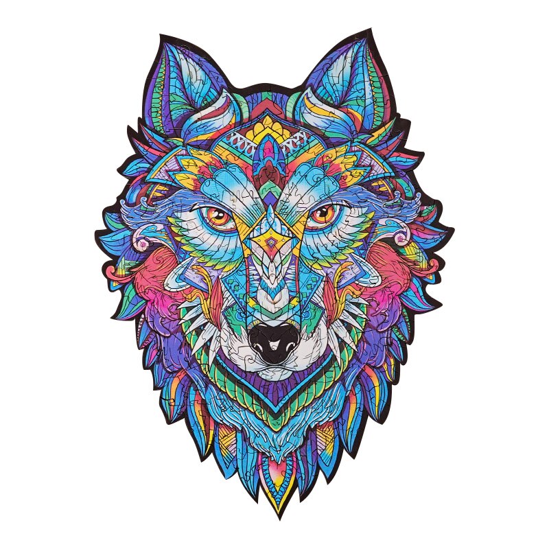 3D drewniane Puzzle dla dorosłych dzieci DIY tajemnicze Puzzle lwa każdy kawałek jest w kształcie zwierząt prezent na boże narodzenie drewniane Puzzle Jigsaw: E