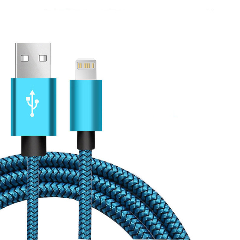 USB-Kabel für iPhone 11 12 13 14 Profi X XS Max XR 6s 7 8 Plus SE iPad 3A Schnellladekabel praktisch-Ladegerät Datenkabel 2m 3m: Blau / 1m