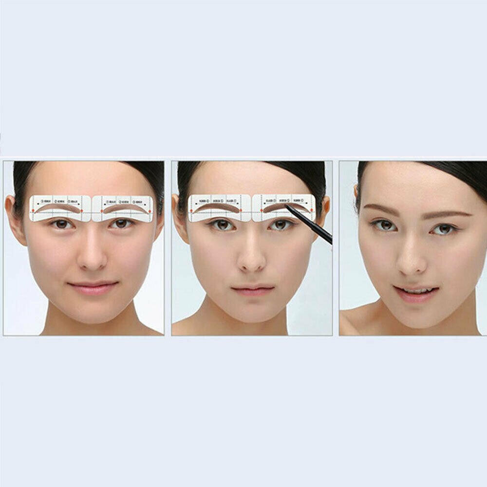 32Pcs/Set Eyebrow Template Stickers Makeup Eyebrow Stencils Drawing Card