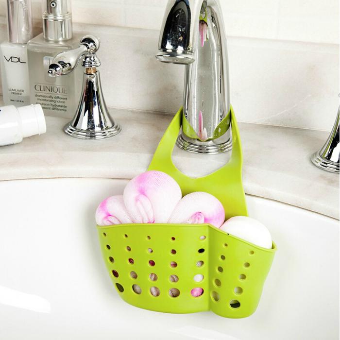 Portátil inicio cocina baño fregadero esponja PVC colgante Rack de drenaje grifo cubeta de almacenamiento estantes titular de herramientas FBE3
