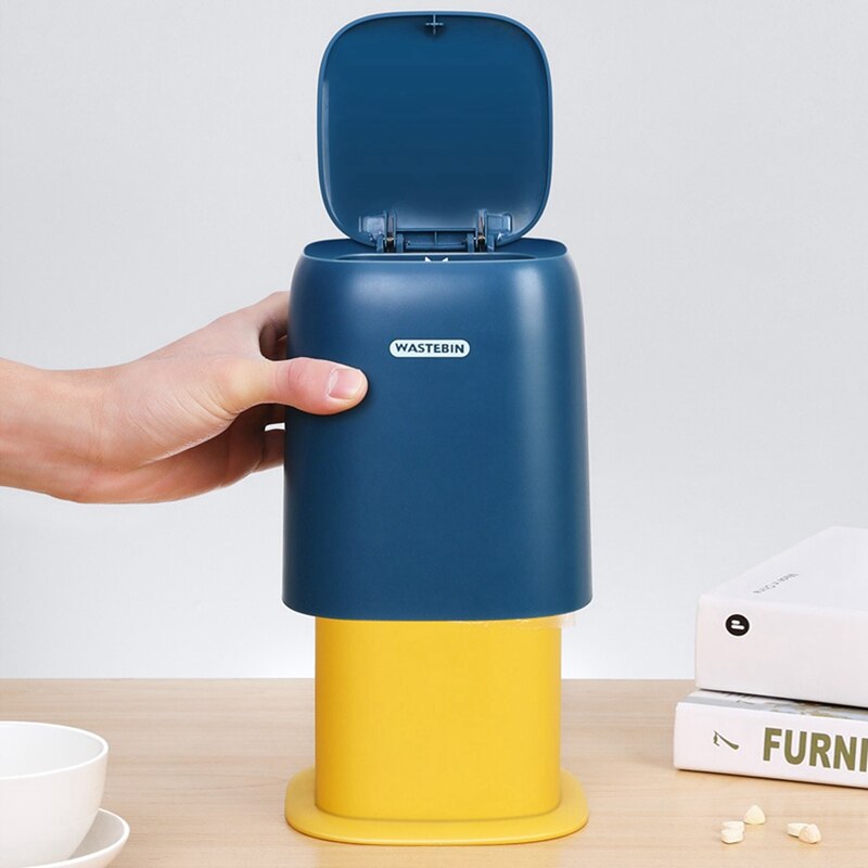 Mini Small Waste Bin Desktop Garbage Trash Can Plastic Home Office Table Dustbin Basket Sundries Barrel Box