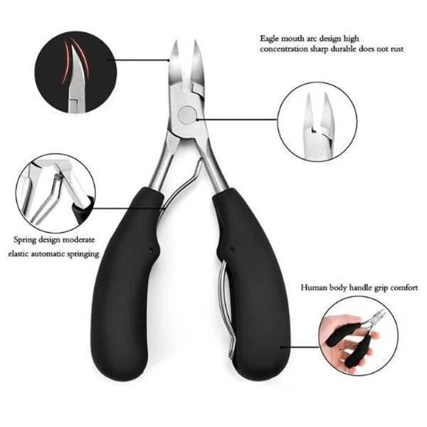 Multi-purpose Nail Clippers Stainless Steel Nail Scissors Tool Set Ingrown Onychomycosis Nail Plier Household Nail Groove Pliers: 1PCS