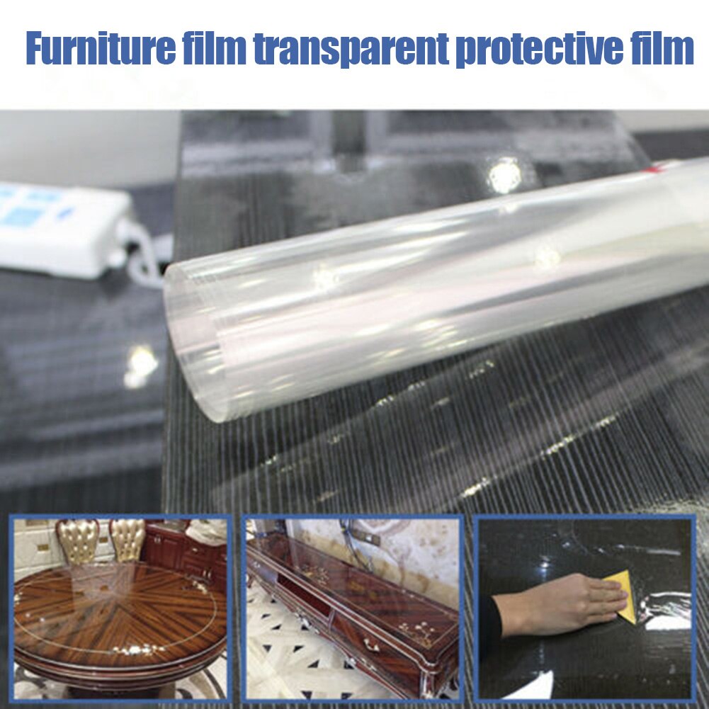 Película protectora transparente para superficie de muebles
