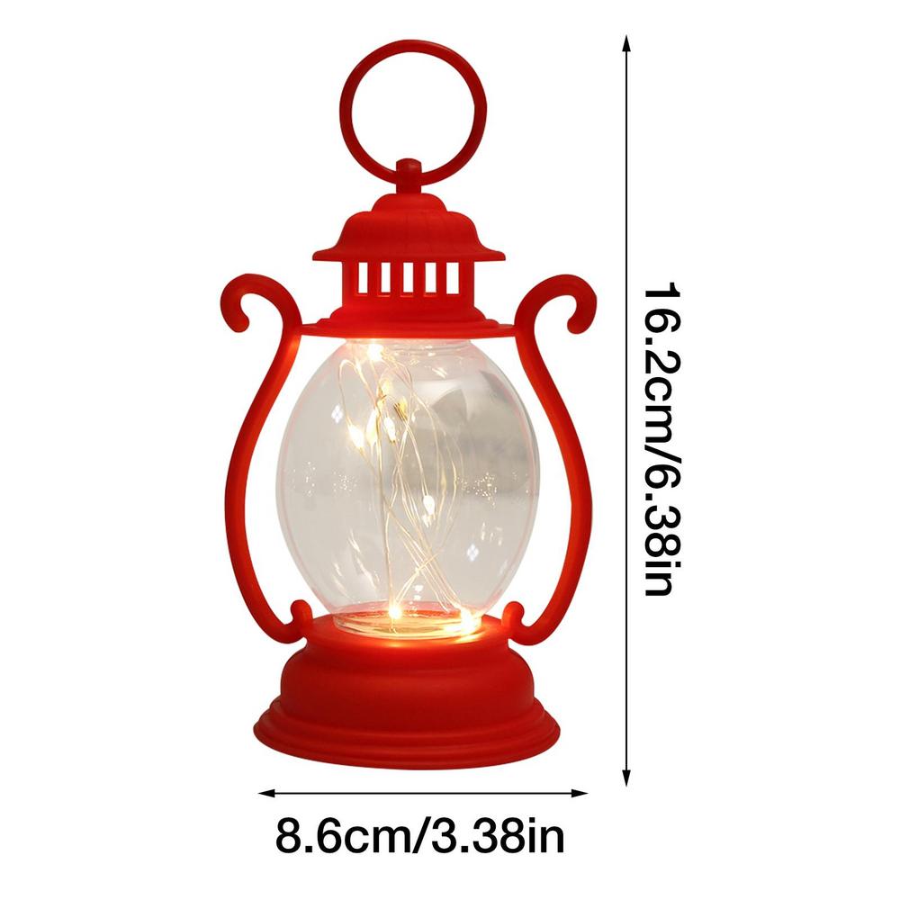 Outdoor Lantaarn Retro Decoratieve Hangende Lantaarn Batterij Werkende Rustieke Lantaarn Antieke Buitenlamp Voor Kamperen Wandelen: Rood