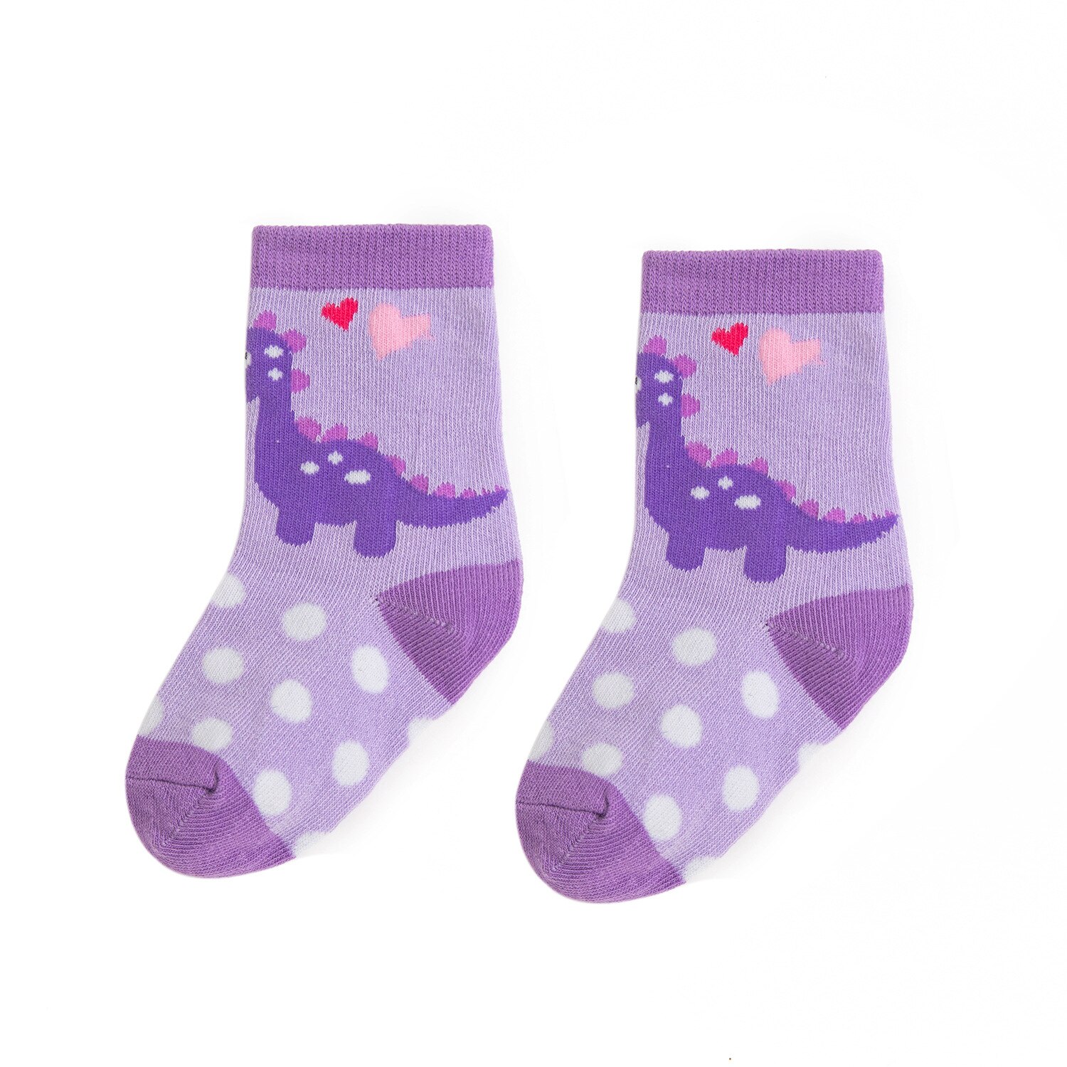 2 Paren/partij Baby Sokken Dinasour Printting Jongens Sokken Katoenen Warme Sokken: C purple / age 0-3 years old