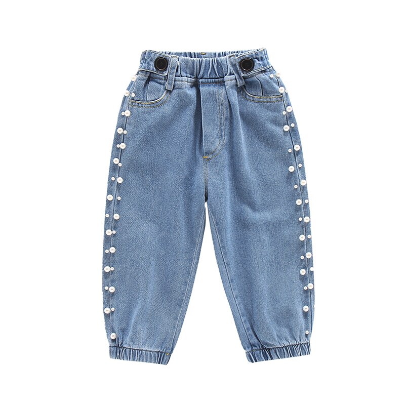 Kinderkleding Meisjes Herfst Katoenen Broek Kinderen Casual Jeans Leggings Blauw Kleur Vrouwelijke Kind Ster Gat Broek Potlood Broek