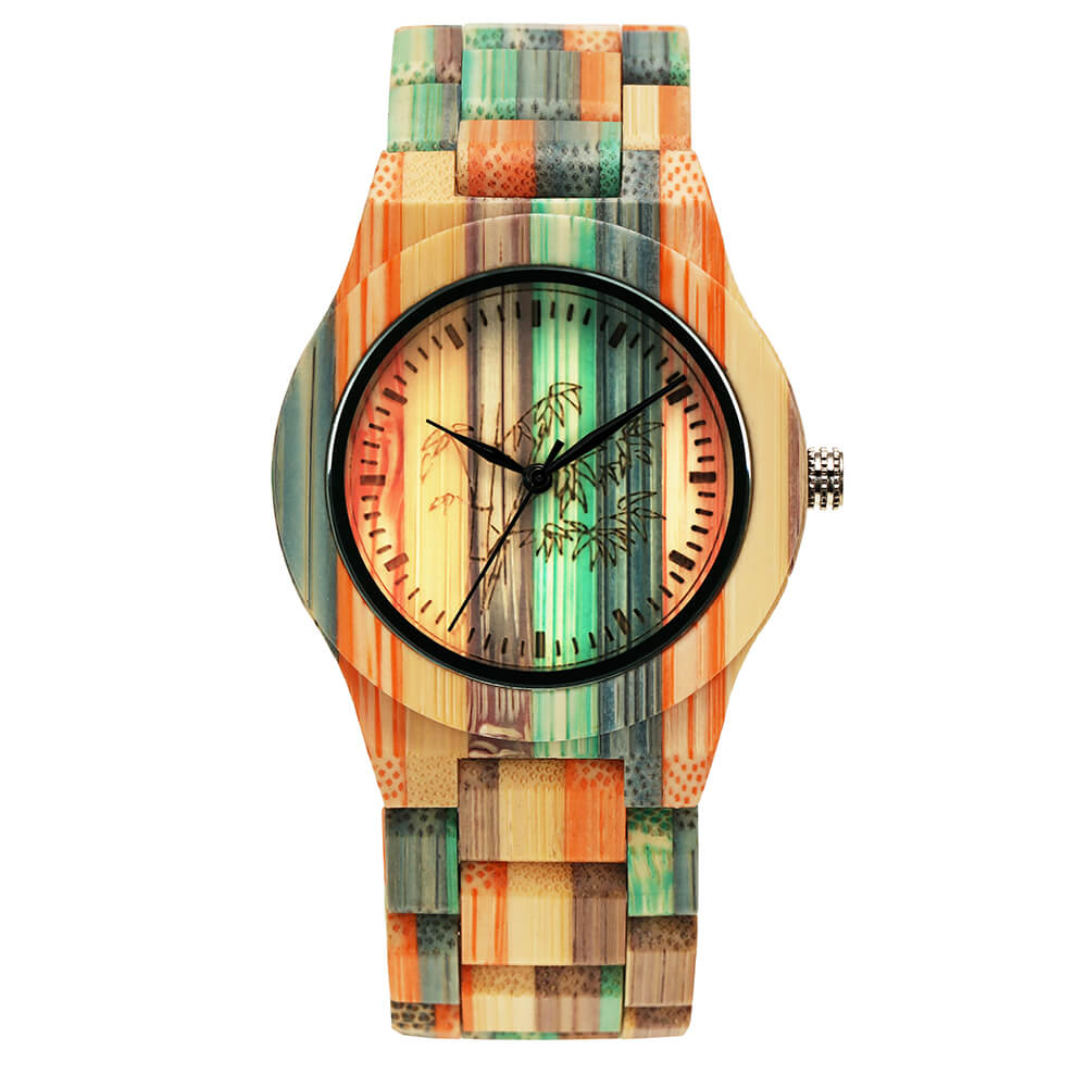 Shifenmei klocka kvinnor naturligt trä bambu klockor dam vintage träklocka lyxmärke affärer kvarts armbandsur relogio: Orange
