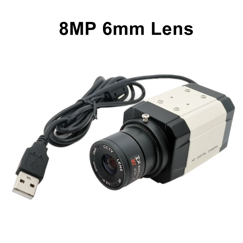 HD 5-50 mm varifocale lens Industriële 4K 8MP IMX415 HD USB Webcam 2K 4MP F5253 Sensor PC Video Live Onderwijs USB Camera Plug Play: 1/2.5"