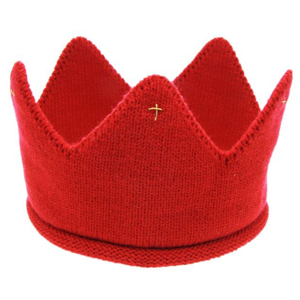 Chapéu 2019 moda elástico cabeça acessórios novo bebê bonito coroa malha bandana chapéu presente do bebê para meninos e meninas #40: Red