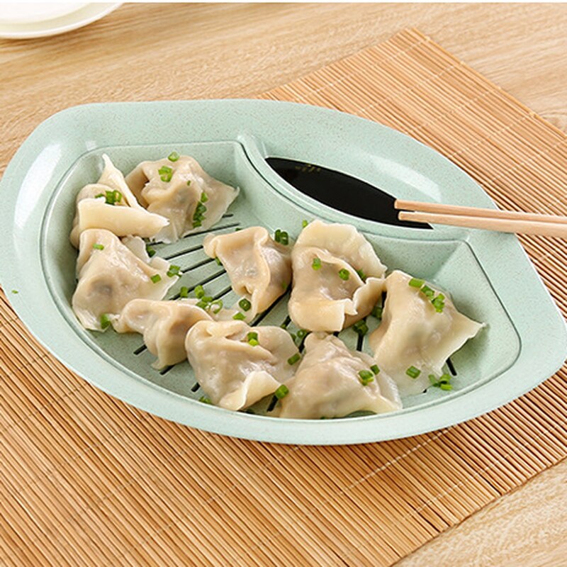 Plateau rond Double couche pour boulettes | 1 pièce, plateau de vidange avec soucoupe plongeante assiette de collation fruits français porte-frites plat poêle ustensiles de cuisine