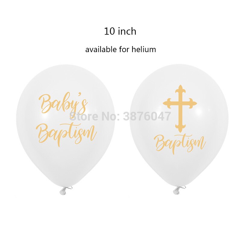 12 stk/parti baby dåbs balloner glad barnedåb baby shower fest dekoration guld kryds min dåb gud velsigne trykt ballon