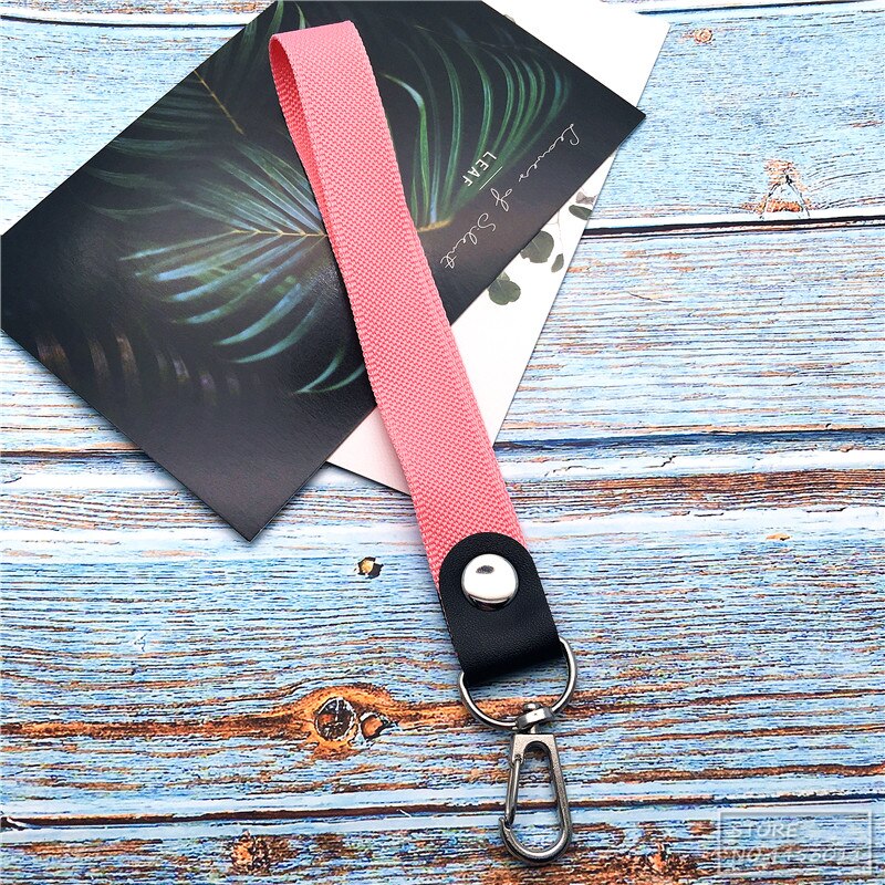 10pcs/lot Short Colorful Hand Wrist Lanyard neck Strap For Mp3 4 USB Flash Drive Keychain ID Badge Holder Mobile Phone Lanyard: pink 10pcs