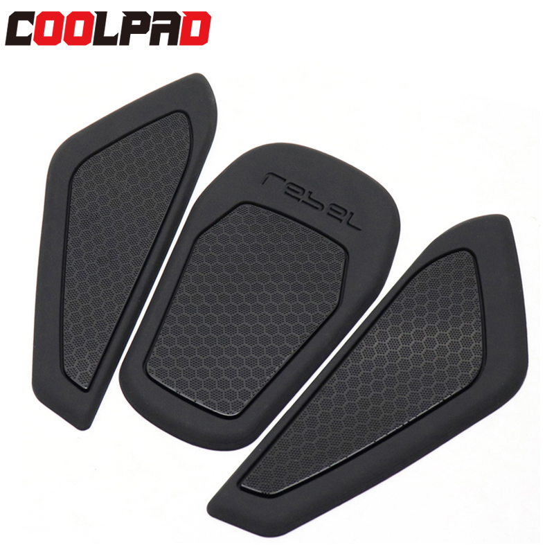 Motorcycle Accessories Fuel Tank Pad Sticker For Honda Rebel CM300 CM500 REBEL CM 500 CMX 300 CMX500 CMX300 Black Rubber Decals: black