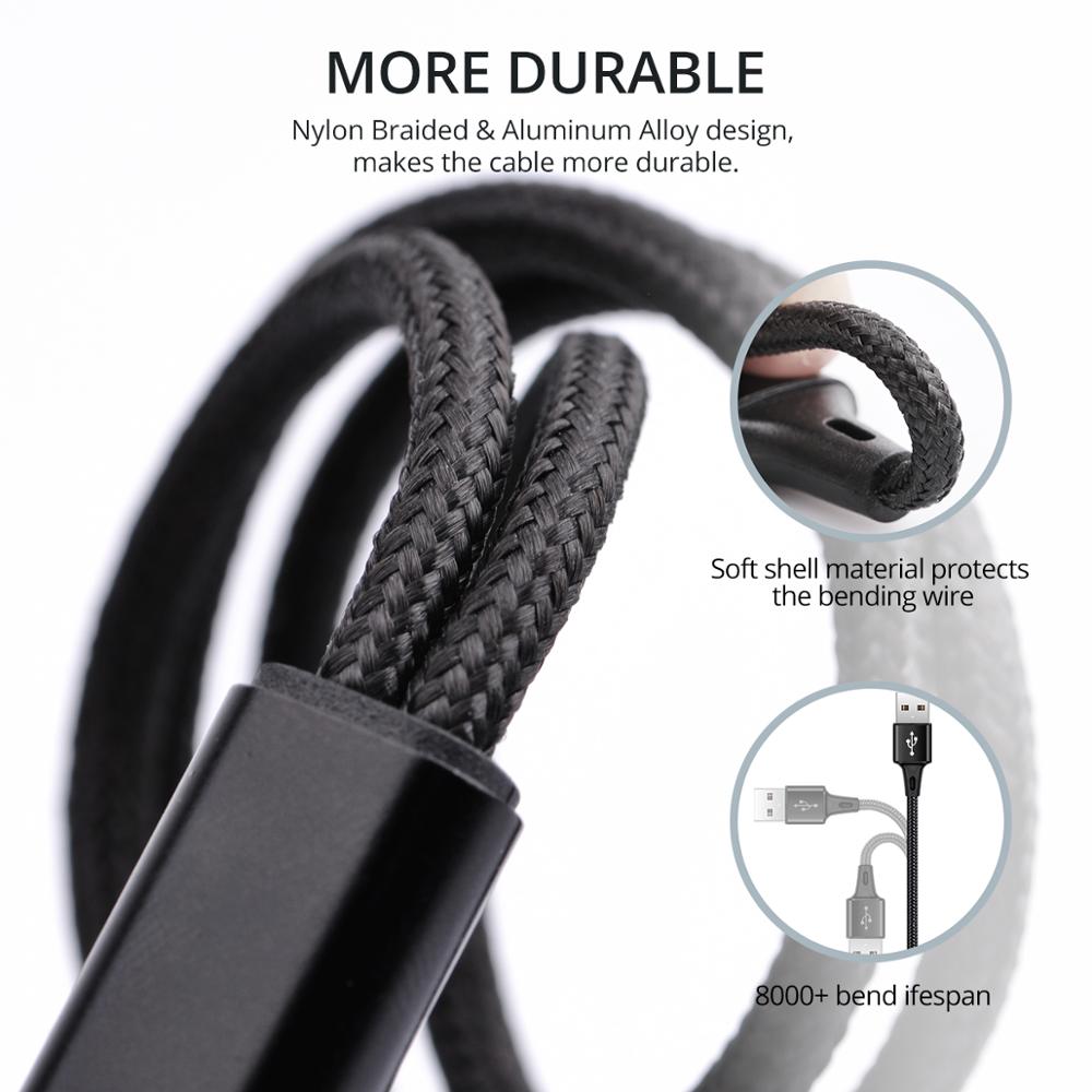 2 w 1 kabel mikro USB dwustronny USB typu C ładowarka nylon mikro kabel USB C ładowania dla powerbank robić telefonu komórkowego kable