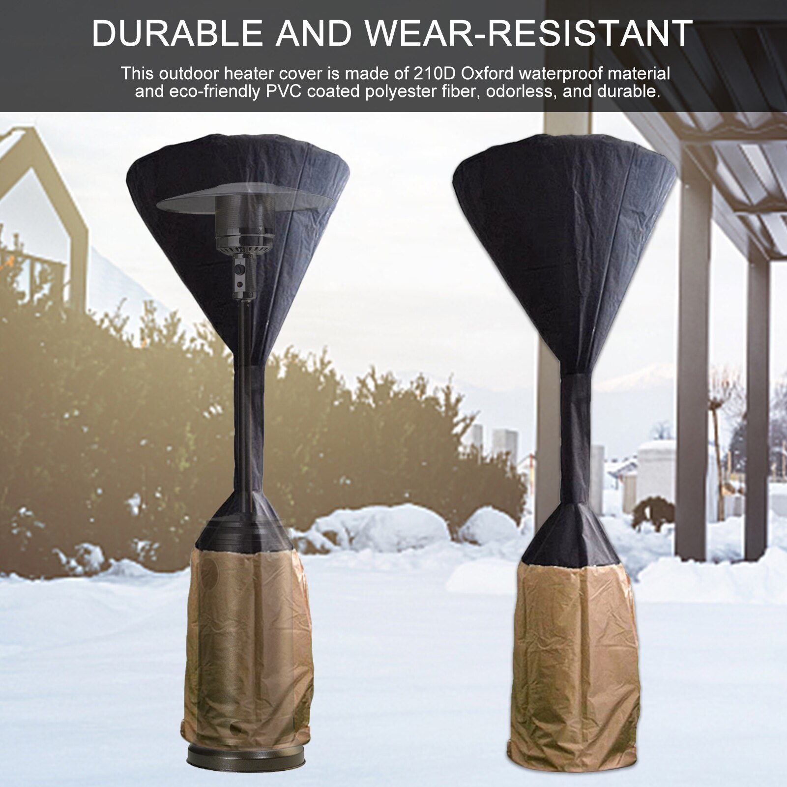 PVC Patio Heater Cover With Zipper Courtyard Waterproof Standup Heater Covers