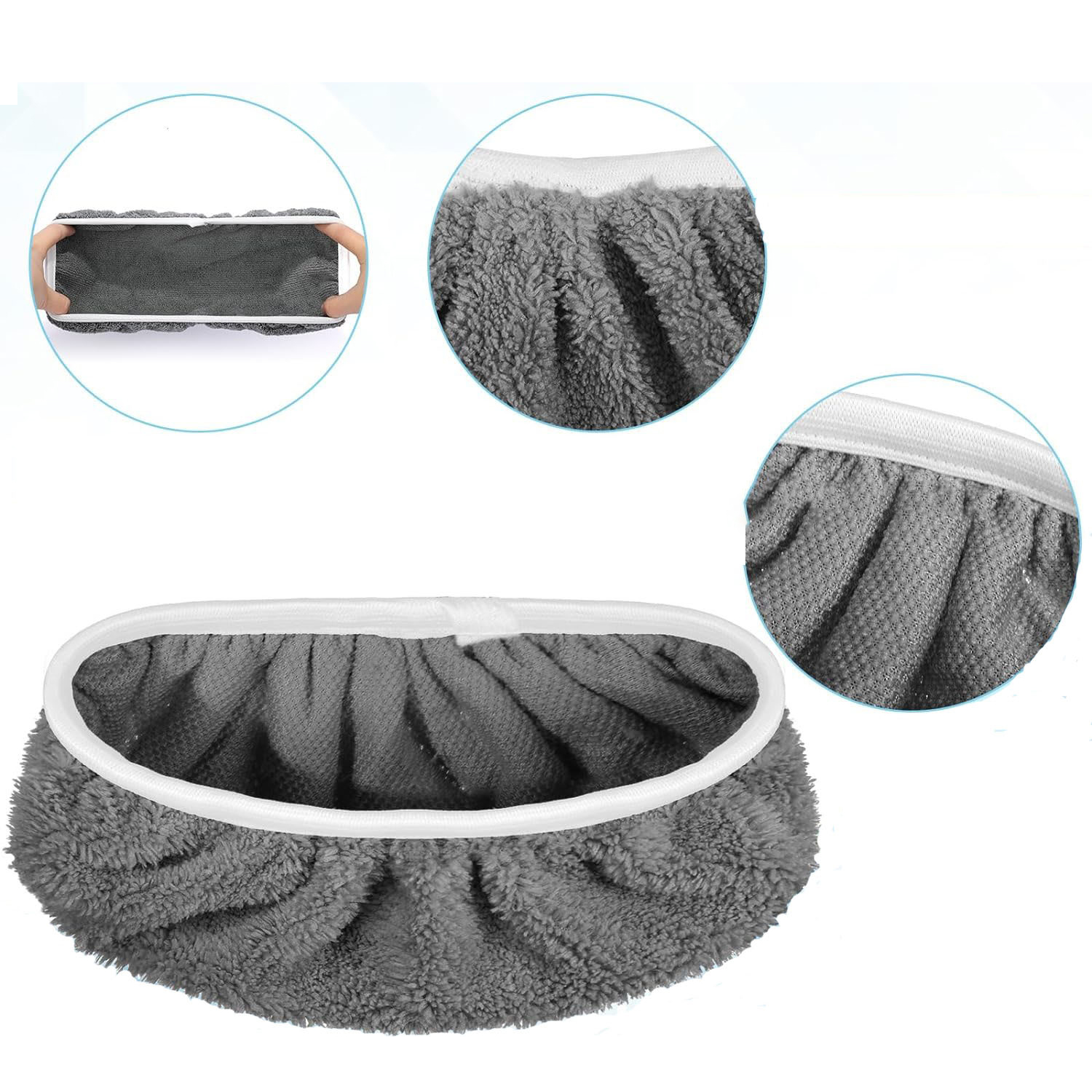 Wiederverwendbare Mikrofaser-Mopp-Pads, graue Möbel, Bodenkehrmaschine, Nass- und Trockenreinigungstücher, Moppkopf, Ersatz, waschbares Lappenhandtuch