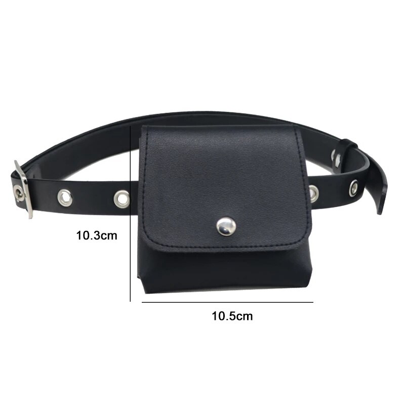 Frauen Gürtel Taschen Damen Taille Tasche Kühlen Mädchen Münze Tasche Punk Stil Brust Pack Weiblichen Einfache Beutel Gothic Tasche schwarze Handtasche