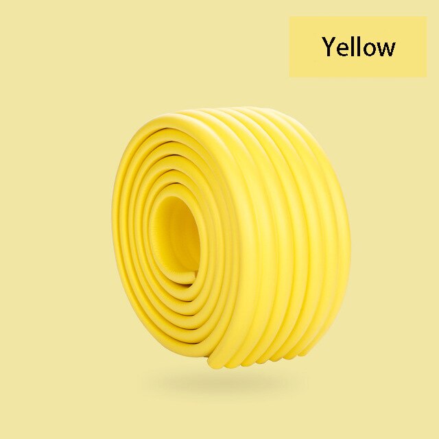 2m baby barnsäkerhet bord hörnskydd skydd barn skum stötfångare kollision breda kuddremsor glas skrivbord kant krockbygel: Gul