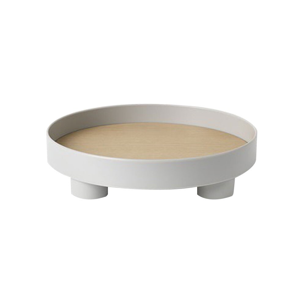 Drankplateau, sieradenbakje, opbergbakje voor op het bureau, rond serveerplateau, keukenservies, theeservies, woondecoratie: Grijs