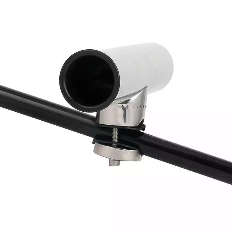 2pcs Fish Rod Holder Marine Stainless Steel Clamp On Fishing Rod Holder Adjustable Boat Fishing Tackle