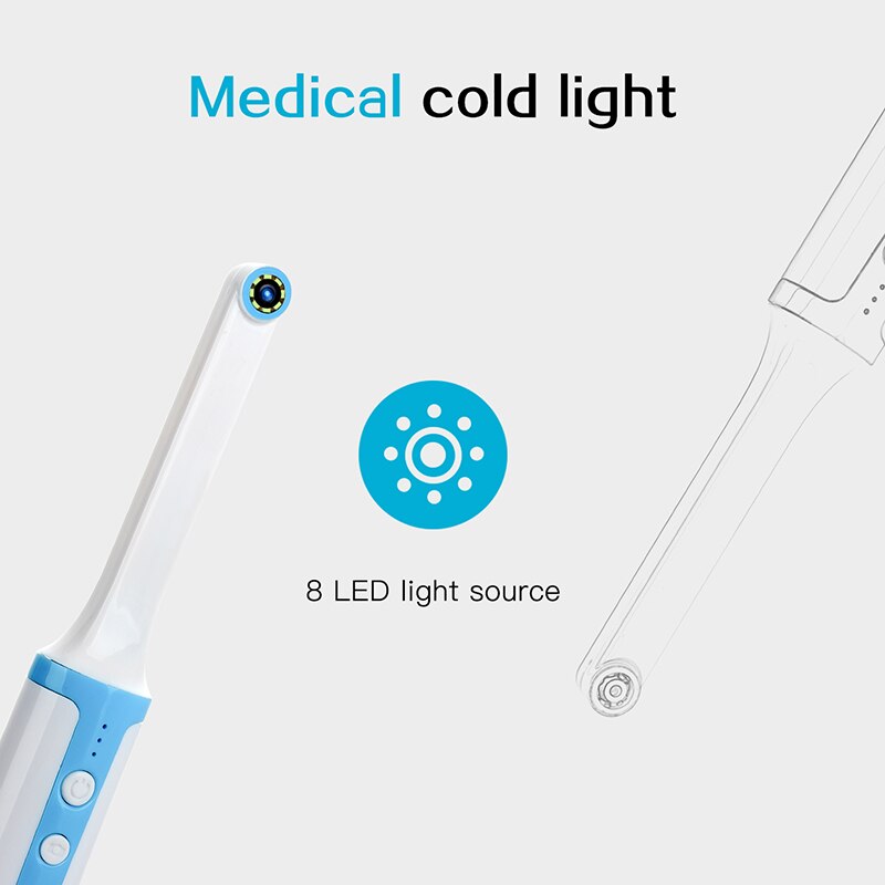 Wifi draadloze camera volledige  hd 1080p endoscopen 8 stuks led-lichtinspectie voor tandarts mond realtime video android ios tandheelkundige instrumenten