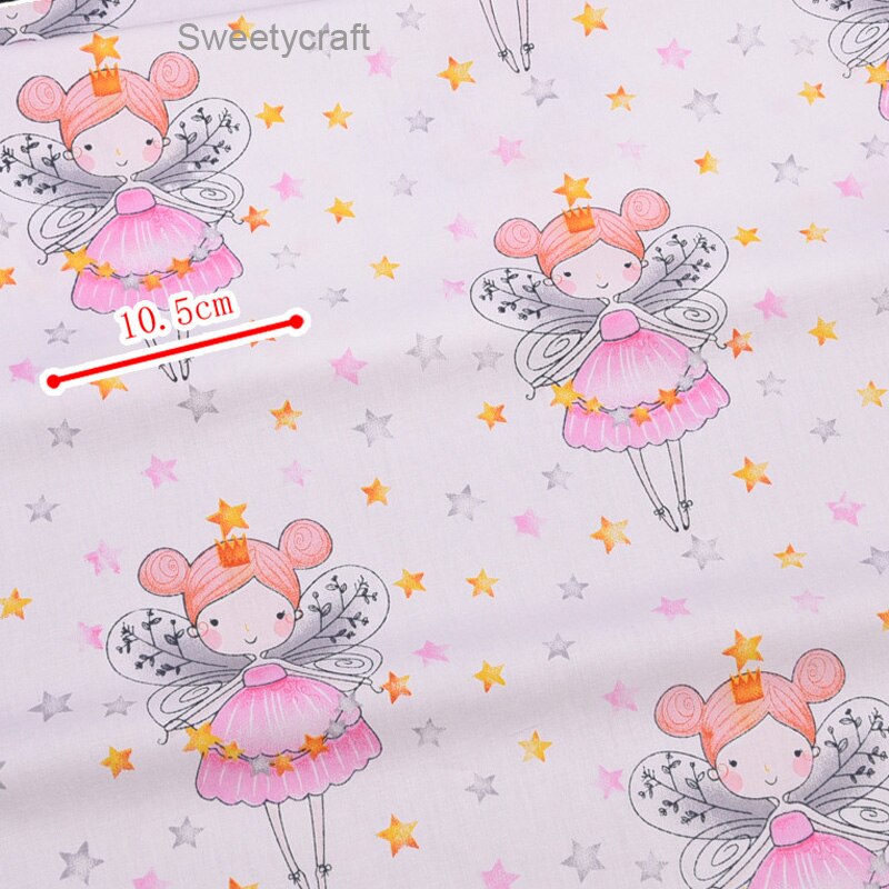 Tela acolchada de algodón de 50x160cm con ala impresa de chica Ángel, tela de medio metro para costura artesanal, sábanas, confección de ropa: Cotton Fabric 1
