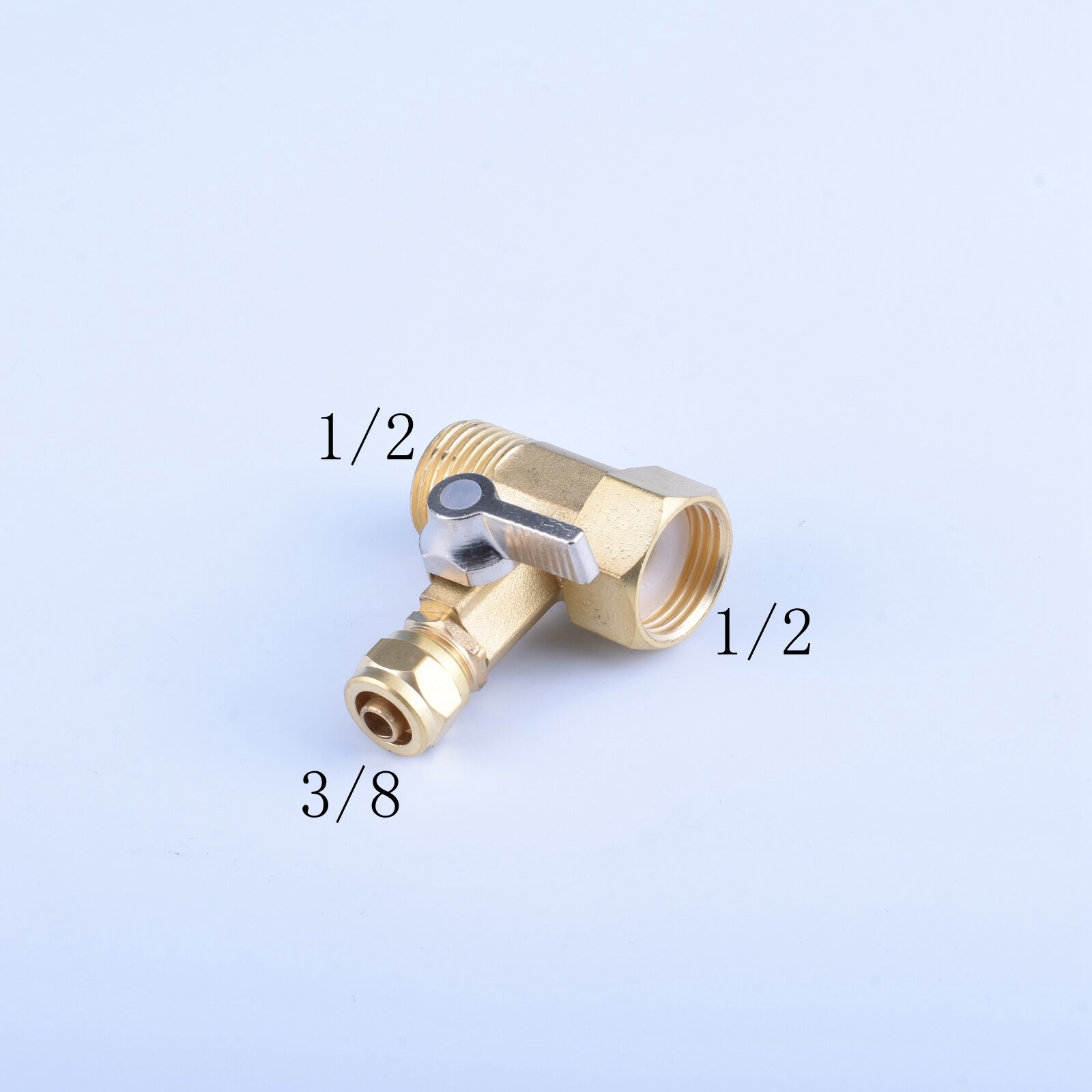 1/4 "1/2" BSP RO filtro de agua entrada tipo T válvula de bola piezas de ajuste de latón de acero inoxidable conector rápido de rosca macho hembra: tan