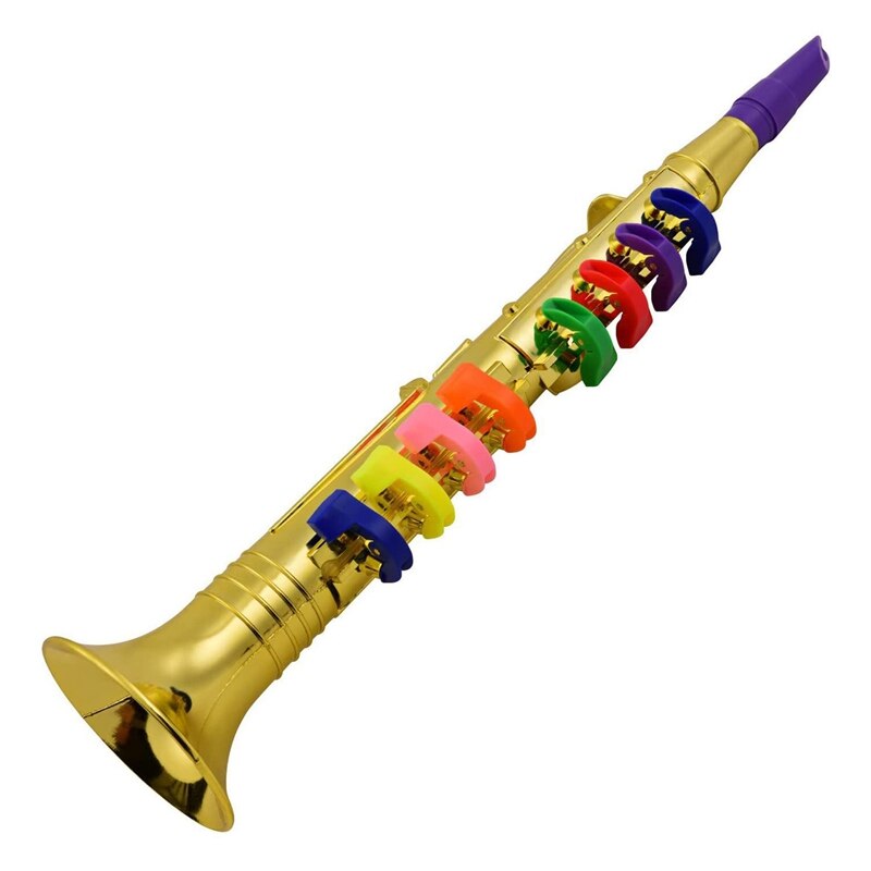 8 Tones Simulatie Saxofoon Speelgoed Rekwisieten Spelen Mini Musical Wind Instrumenten Voor Kinderen Verjaardagsfeestje Speelgoed: Goud