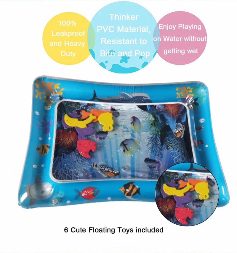 Inflatable Water Cushion Water Play Mat For Baby Infant Toddlers Splash Play Tummy Time Toddler Activity Sensory Mats