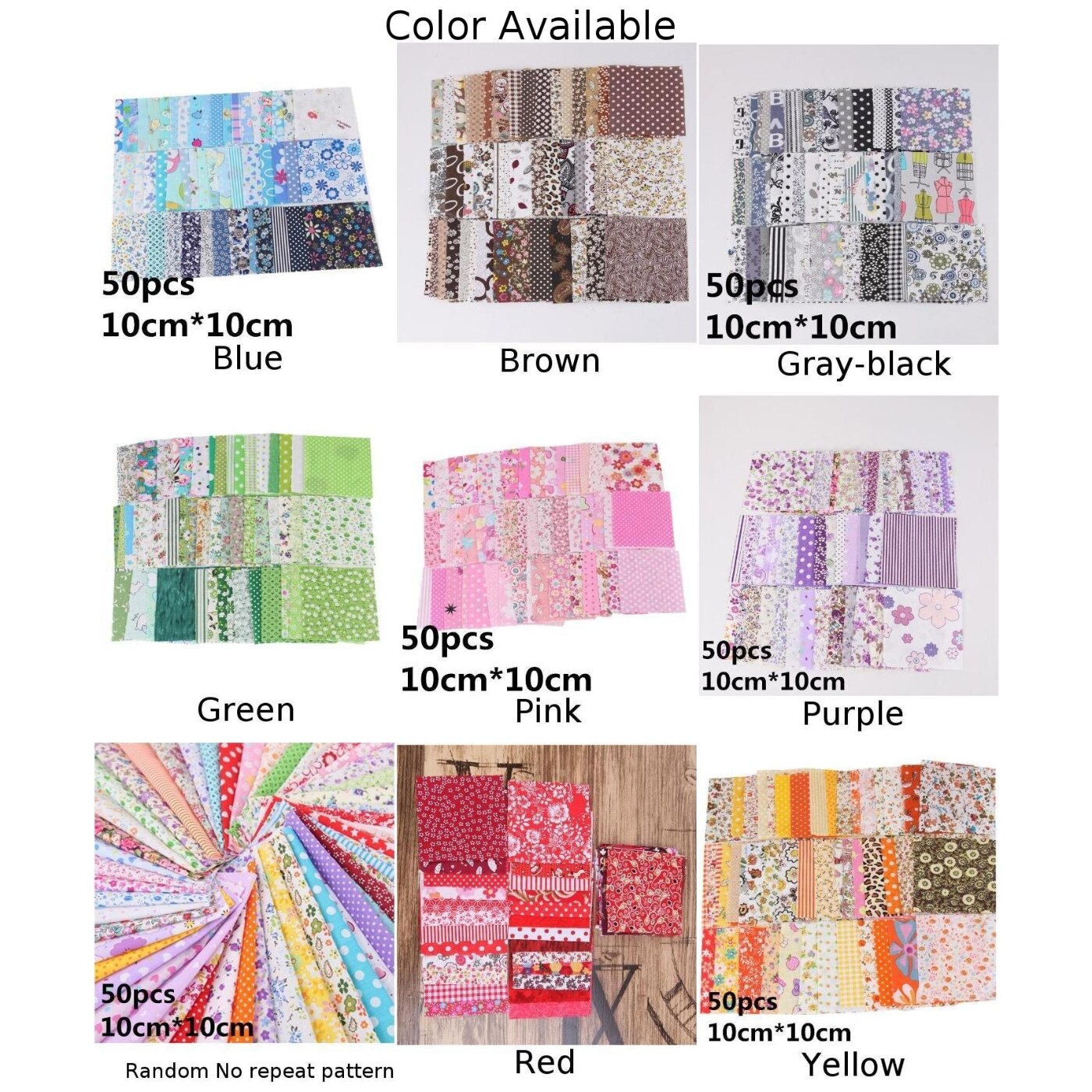 Handmade Fabric Home Making Material DIY Square Cotton Patchwork Craft
