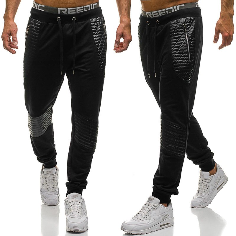 Pantalones de chándal para hombre de cuero estiloso pantalones Pantalones largos